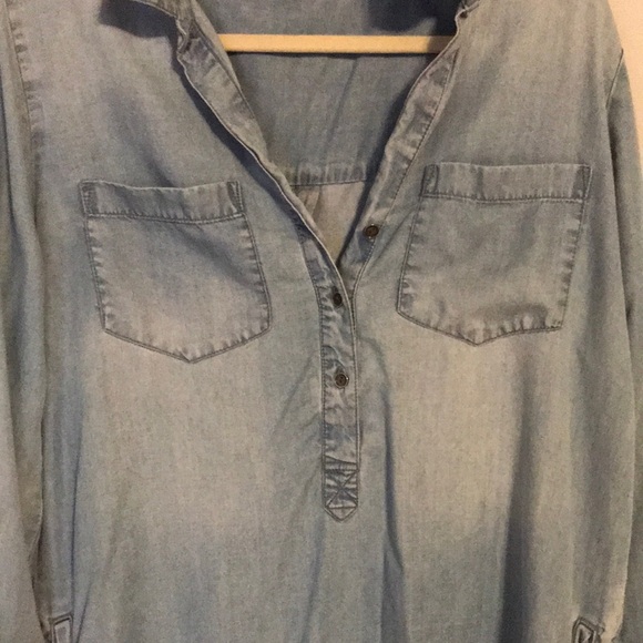Light Blue Denim Tunic Dress - Picture 6 of 7